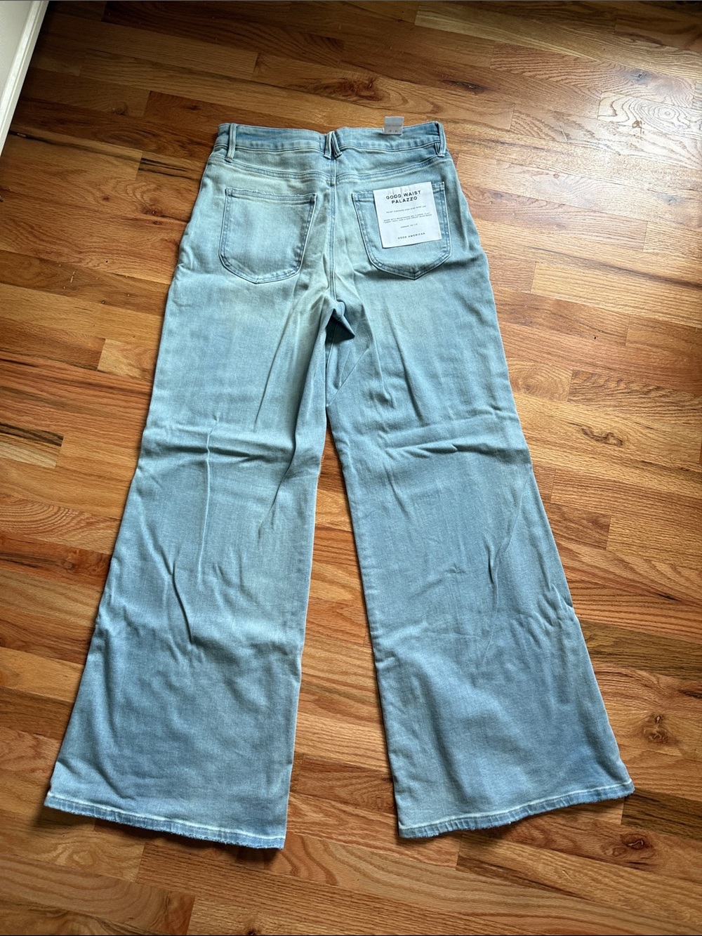 Good American Light Blue Good Waist Palazzo Jeans - Picture 2 of 3